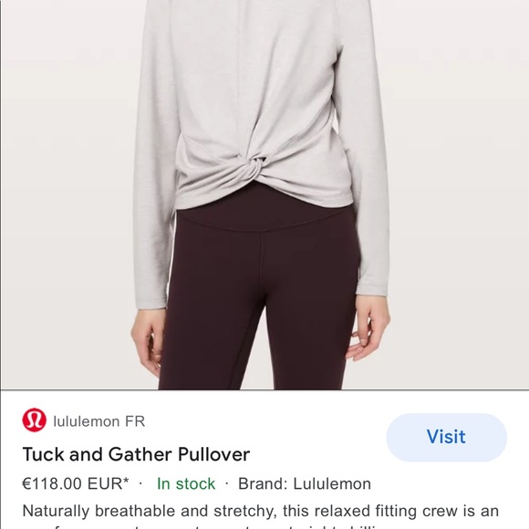 Lululemon Tuck and gather pullover size 2 - Picture 5 of 8